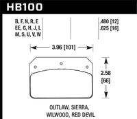 Thumbnail for Hawk DTC-80 Wilwood DL/Outlaw/Sierra 12mm Race Brake Pads