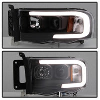 Thumbnail for Spyder 02-05 Dodge Ram 1500 Light Bar Projector Headlights - Black (PRO-YD-DR02V2-LB-BK)
