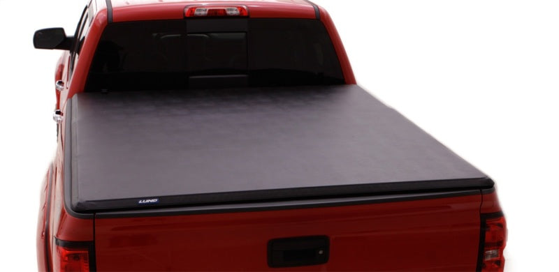 Lund 07-13 Chevy Silverado 1500 Fleetside (8ft. Bed) Hard Fold Tonneau Cover - Black