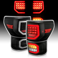 Thumbnail for ANZO 2007-2013 Toyota Tundra LED Taillights Plank Style Black w/Clear Lens