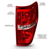 Thumbnail for ANZO 2009-2014 Ford F-150 Euro Taillight Red/Clear (W/O Bulb)