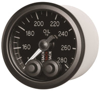 Thumbnail for Autometer Stack Instruments 52mm 140-280 Deg F 1/8in NPTF Male Pro Control Oil Temp Gauge - Black