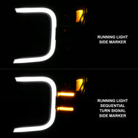 Thumbnail for Anzo 18-20 Ford F-150 Full Led Projector Smoke Bar Style Headlights Black Amber