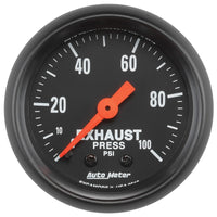 Thumbnail for Autometer Z Series 2-1/16in 0-100 PSI Mechanical Exhaust Pressure Gauge