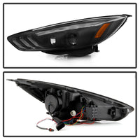 Thumbnail for Spyder 15-18 Ford Focus Projector Headlights - Seq Turn Light Bar - Black PRO-YD-FF15-LBSEQ-BK