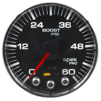Thumbnail for Autometer Spek-Pro Gauge Boost 2 1/16in 60psi Stepper Motor W/Peak & Warn Blk/Chrm