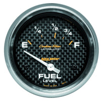 Thumbnail for AutoMeter Gauge Fuel Level 2-5/8in. 73 Ohm(e) to 10 Ohm(f) Elec Carbon Fiber