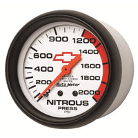 Thumbnail for AutoMeter Gauge Nitrous Pressure 2-5/8in. 2000PSI Mechanical Chevy Red Bowtie White