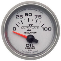 Thumbnail for Autometer Ultra-Lite II 52mm 0-100 PSI Electrical Oil Pressure Gauge