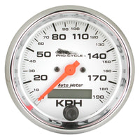 Thumbnail for Autometer Pro-Cycle Gauge Speedo 3 3/4in 120 Mph Elec White