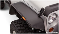 Thumbnail for Bushwacker 07-18 Jeep Wrangler Flat Style Flares 4pc Fits 2-Door Sport Utility Only - Black