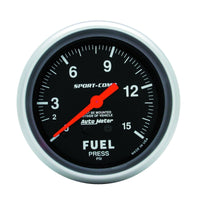 Thumbnail for Autometer Sport-Comp 2 5/8in 0-15 PSI Mechanical Fuel Pressure Gauge