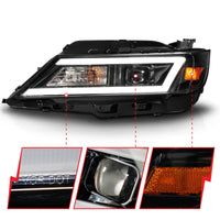 Thumbnail for Anzo 14-20 Chevrolet Impala Square Projector LED Bar Headlights w/ Black Housing