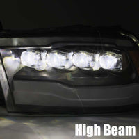 Thumbnail for AlphaRex 09-18 Dodge Ram 1500HD NOVA LED Projector Headlights Plank Style Design Alpha Black w/DRL