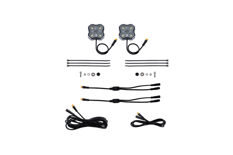 Diode Dynamics Stage Series Single Color LED Rock Light - White Diffused M8 (2-pack)
