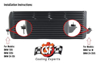 Thumbnail for CSF 04-13 BMW 335i/xi (E90/E91/E92/E93) High Performance Stepped Core Bar/Plate Intercooler - Black