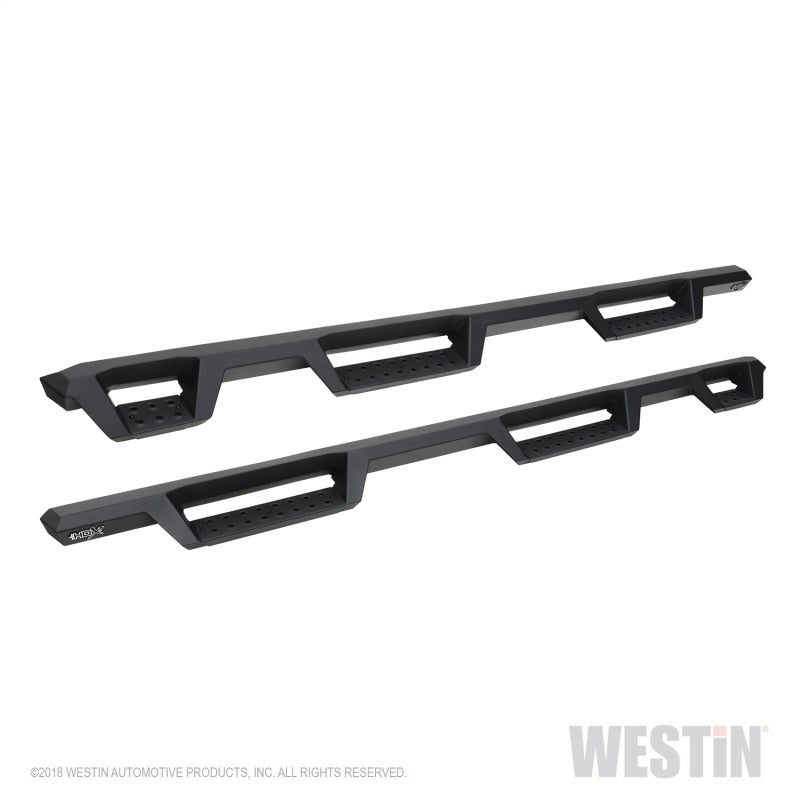 Westin 2019 Chevrolet Silverado/Sierra 1500 (5.5ft) Drop Wheel to Wheel Nerf Step Bars - Txt Black