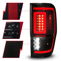 Thumbnail for ANZO 19-22 Ford Ranger Full LED Taillights w/ Lightbar Sequential Signal Black Housing/Smoke Lens