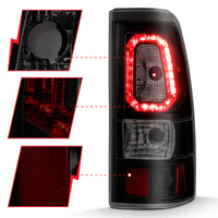 Thumbnail for ANZO 2003-2006 Chevy Silverado 1500 LED Taillights Plank Style Black w/Smoke Lens
