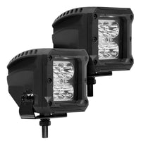 Thumbnail for Go Rhino Xplor Bright Series Cube LED Spot Light Kit (Surface/Threaded Stud Mount) 3x3 - Blk (Pair)