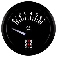 Thumbnail for Autometer Stack 52mm 0-7 Bar M10 (M) Electric Oil Pressure Gauge - Black