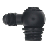 Thumbnail for DeatschWerks 8AN ORB Male to 6AN Male Flare Low Profile 90-Degree Swivel - Anodized Matte Black