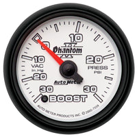 Thumbnail for Autometer Phantom II 52.4mm Electronic Vacuum / Boost Gauge 30 In. HG/30 PSI
