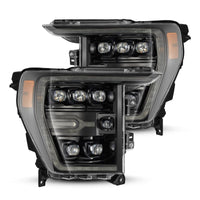 Thumbnail for AlphaRex 21-22 Ford F-150 NOVA LED Proj Headlights Plank Style Alpha Blk w/Activ Light/Seq Signal