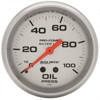 Thumbnail for Autometer Ultra-Lite 2.625in Liquid Filled Mechanical 100 PSI Silver Oil Pressure Gauge