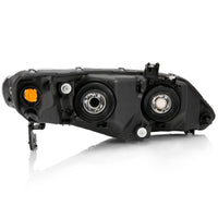 Thumbnail for ANZO 2006-2011 Honda Civic 4 Door Crystal Headlight Black Amber (OE Replacement)