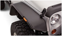 Thumbnail for Bushwacker 07-18 Jeep Wrangler Flat Style Flares 2pc - Black