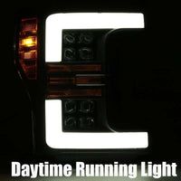 Thumbnail for AlphaRex 17-19 Ford F-250 SD NOVA LED Proj Headlights Plank Style Matte Blk w/Activ Light/Seq Signal
