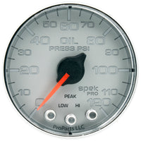 Thumbnail for Autometer Spek-Pro Gauge Oil Press 2 1/16in 120psi Stepper Motor W/Peak & Warn Slvr/Chrm