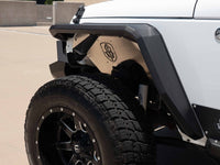 Thumbnail for Road Armor 07-18 Jeep Wrangler JK Stealth Front Fender Flare Body Armor w/LED DRL - Tex Blk