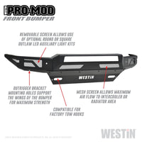 Thumbnail for Westin 16-19 Chevy/GMC  Silverado/Sierra 1500 Pro-Mod Front Bumper