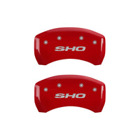 Thumbnail for MGP 4 Caliper Covers Engraved Front & Rear SHO Red finish silver ch