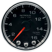 Thumbnail for Autometer Spek-Pro Gauge Nitrous Press 2 1/16in 1600psi Stepper Motor W/Peak & Warn Blk/Chrm