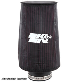 Thumbnail for K&N Universal Round Tapered Filter Wrap - Black - 6in Base ID x 4.625in Top ID x 9in Height