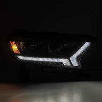 Thumbnail for AlphaRex 19-21 Ford Ranger LUXX LED Proj Headlights Plank Style Alpha Black w/Seq Signal/DRL