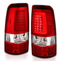 Thumbnail for ANZO 2003-2006 Chevy Silverado 1500 LED Taillights Plank Style Chrome With Red/Clear Lens