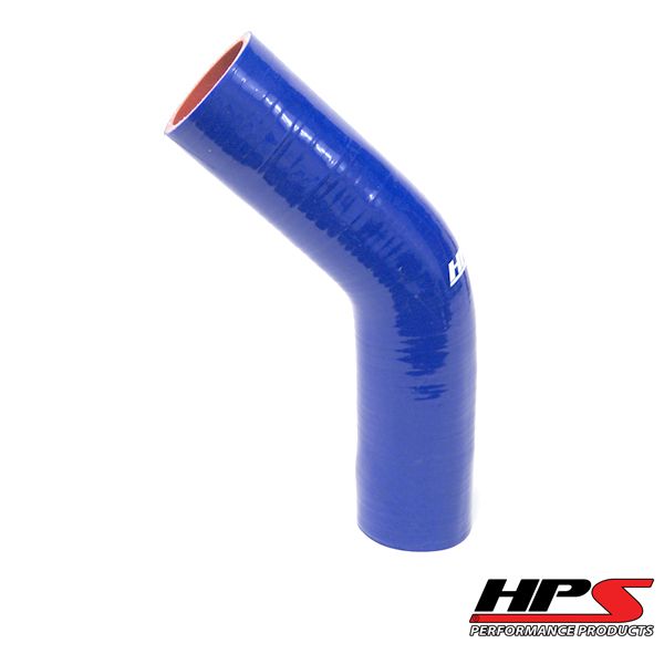 HPS 2-3/8" ID High Temp 4-ply Reinforced Silicone 45 Degree Elbow Coupler Hose Blue (60mm ID)