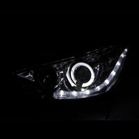 Thumbnail for ANZO 2012-2013 Hyundai Accent Projector Headlights w/ Halo Black (CCFL)