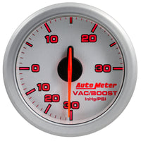 Thumbnail for Autometer Airdrive 2-1/6in Boost/Vac Gauge 30in HG/30 PSI - Silver