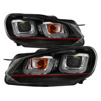 Thumbnail for Spyder Volkswagen Golf / GTI 10-13 Version 3 Projector Headlights - Black PRO-YD-VG10V3R-DRL-BK