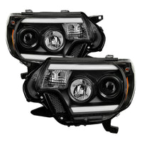 Thumbnail for Spyder Toyota Tacoma 12-15 Projector Headlights Light Bar DRL Black PRO-YD-TT12-LBDRL-BK