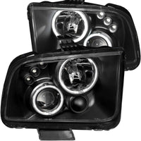 Thumbnail for ANZO 2005-2009 Ford Mustang Projector Headlights w/ Halo Black