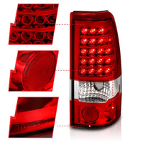 Thumbnail for ANZO 1999-2007 Chevrolet Silverado 1500 LED Taillights Red/Clear