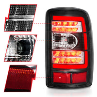 Thumbnail for ANZO 2000-2006 Chevrolet Tahoe LED Tail Lights w/ Clear Lens Black Housing