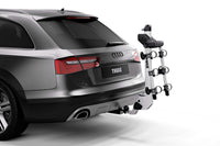 Thumbnail for Thule Helium Pro 3 - Hanging Hitch Bike Rack w/HitchSwitch Tilt-Down (Up to 3 Bikes) - Silver