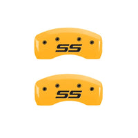 Thumbnail for MGP 4 Caliper Covers Engraved Front & Rear Monte Carlo SS Yellow Finish Black Char 2002 Chevy Impala